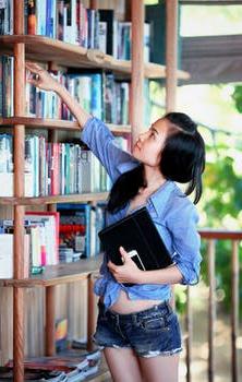 student with books